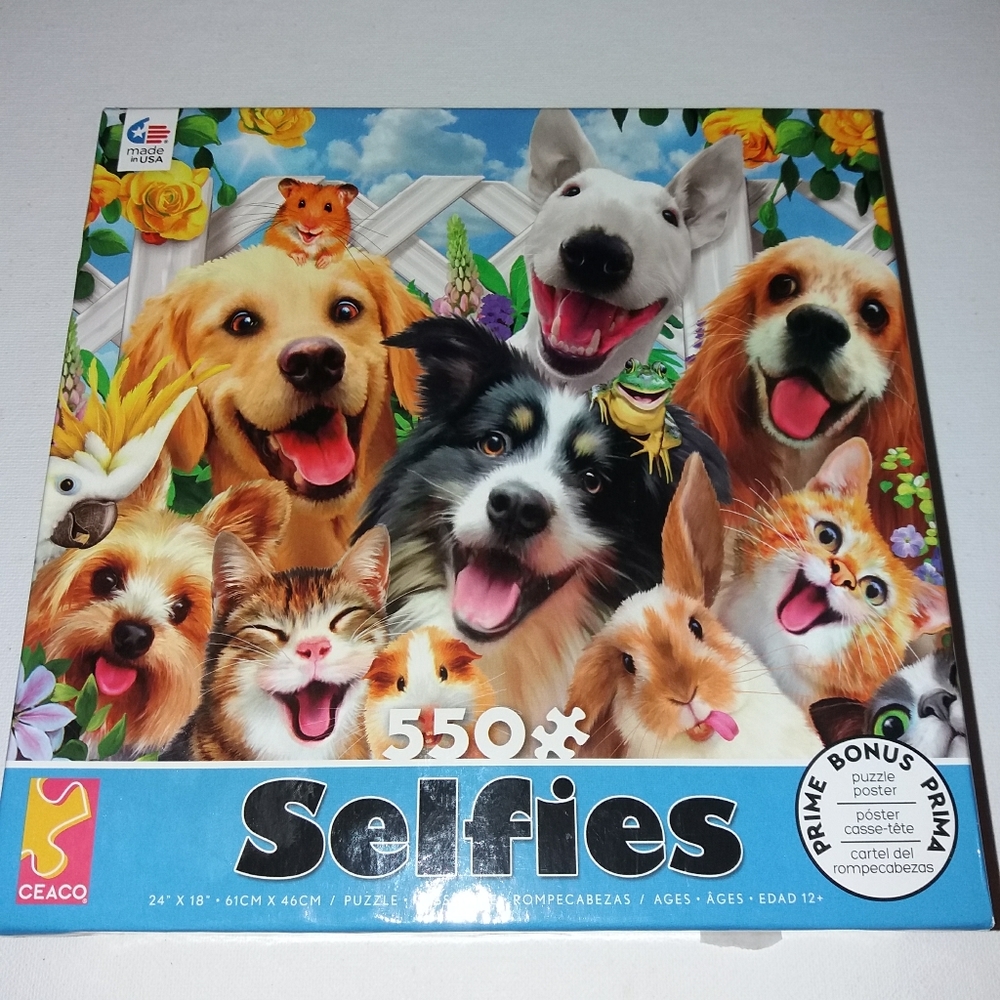 Ceaco Puzzles 550 Selfies 24×18" Used All Pieces T